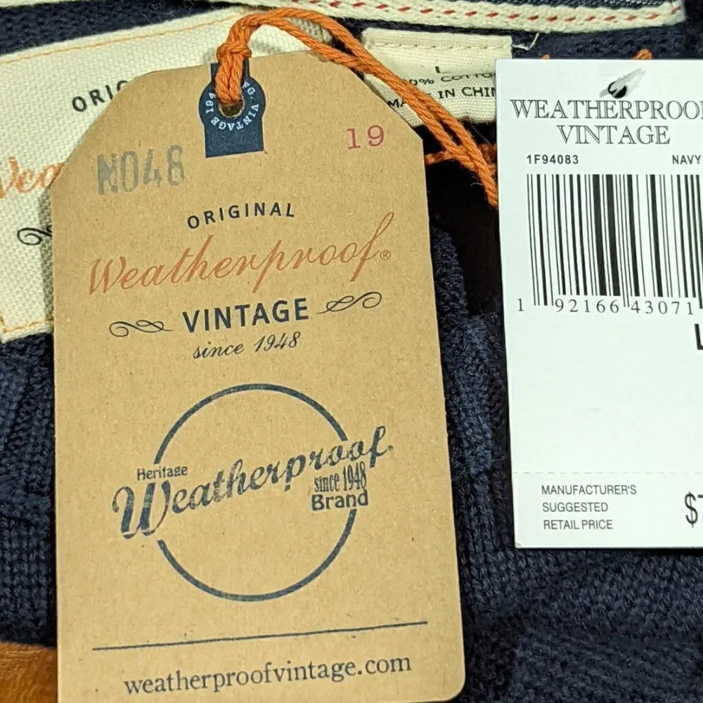 BNWT Weatherproof VintageMen's Flag Sweater‎